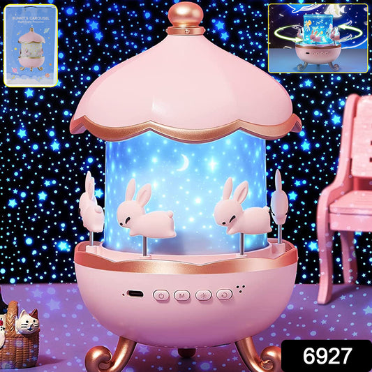 Bunnys Carousel Rotating Led Night Light for kids