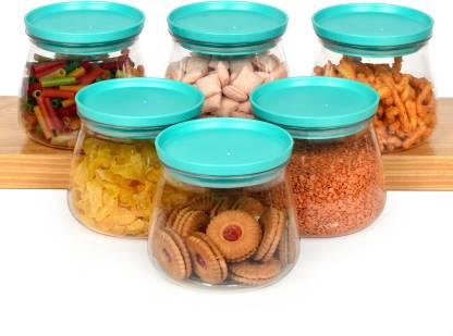 Containers-Plastic Handy & Mataka CONTAINER Storage Jar & Container 900ML Plastic Cereal Dispenser, Air Tight, Grocery Container, Fridge Container,Tea Coffee (Blue , Pack of 6)