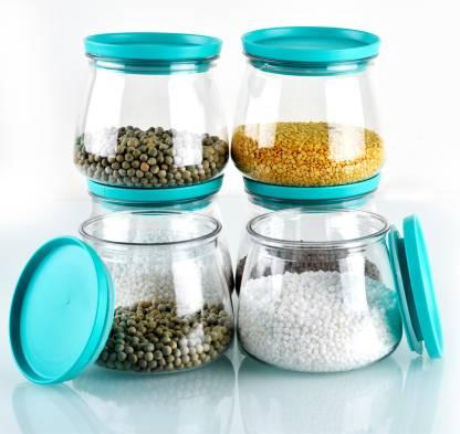 Containers-Plastic Handy & Mataka CONTAINER Storage Jar & Container 900ML Plastic Cereal Dispenser, Air Tight, Grocery Container, Fridge Container,Tea Coffee (Blue , Pack of 6)