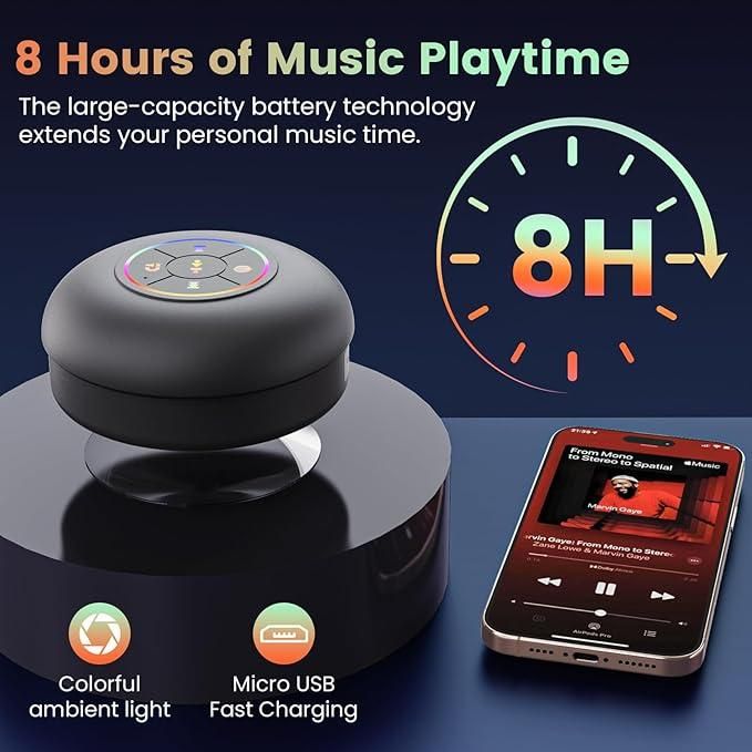 Waterproof Bluetooth Shower Speaker with Suction Cup | Wireless Portable Audio