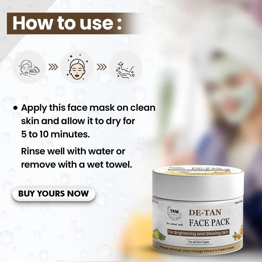 De-Tan Face Pack – Brightening & Glowing Skin Treatment for All Types (50gm)