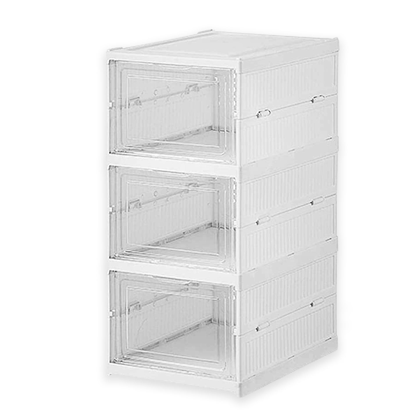 Stackable Multifunctional Foldable Storage Cart & Drawer Organizer – 3‑Layer Utility Shelf Basket for Kitchen, Closet, Pantry, Laundry & More