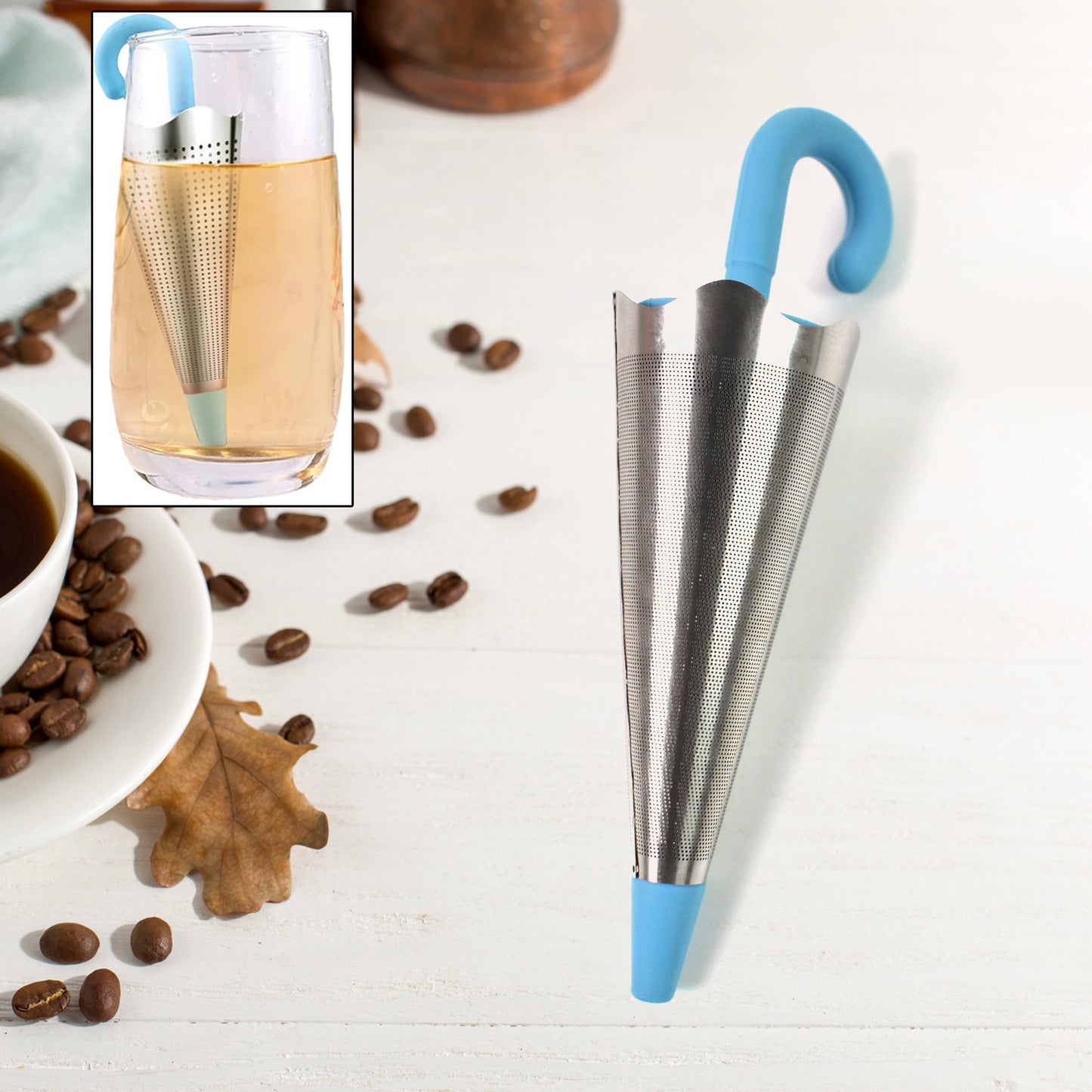 Reusable Umbrella Tea Strainer – Cute Silicone Loose Leaf Infuser for Cups & Mugs (Mix Color, 1 Pc)