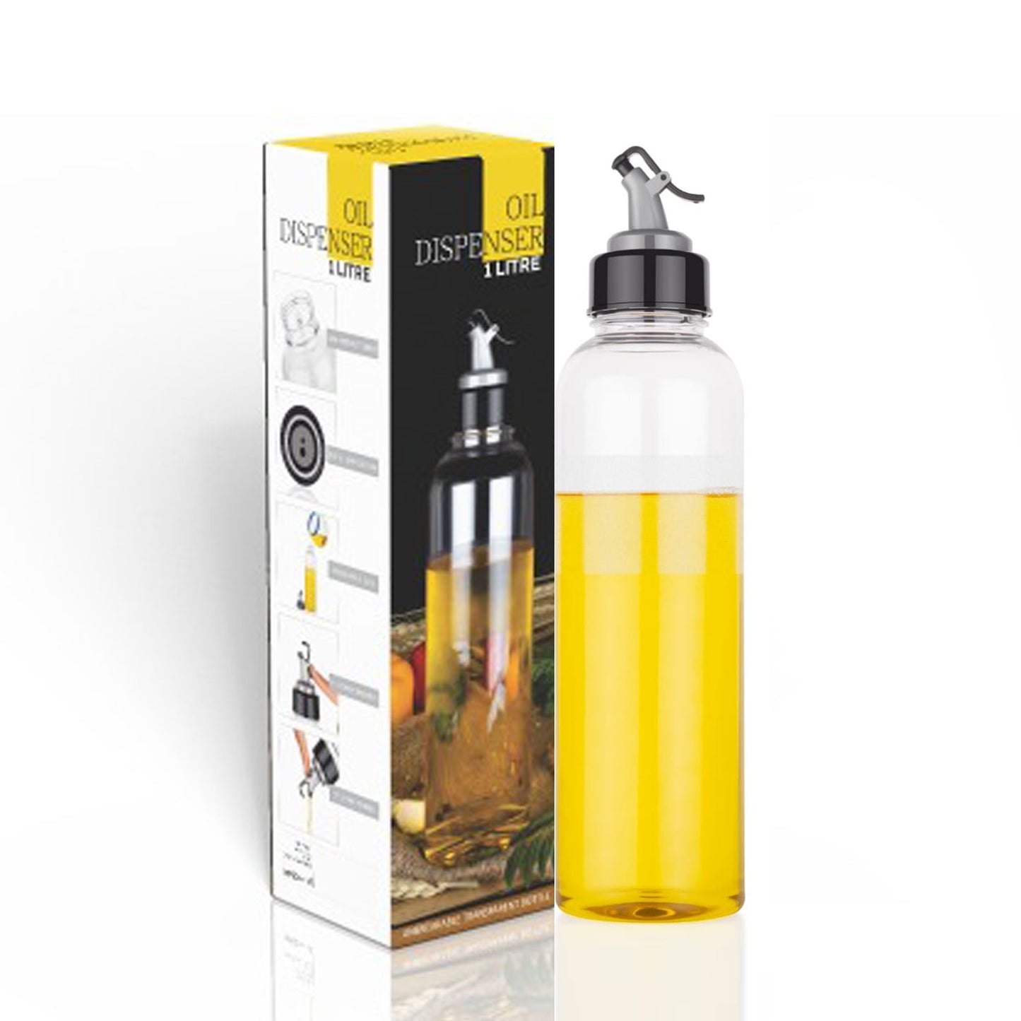 2346 Oil Dispenser Transparent Plastic Oil Bottle 1 Liter
