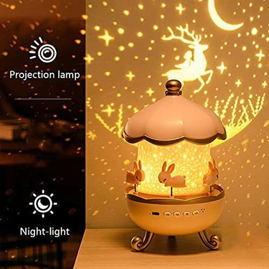 Bunnys Carousel Rotating Led Night Light for kids