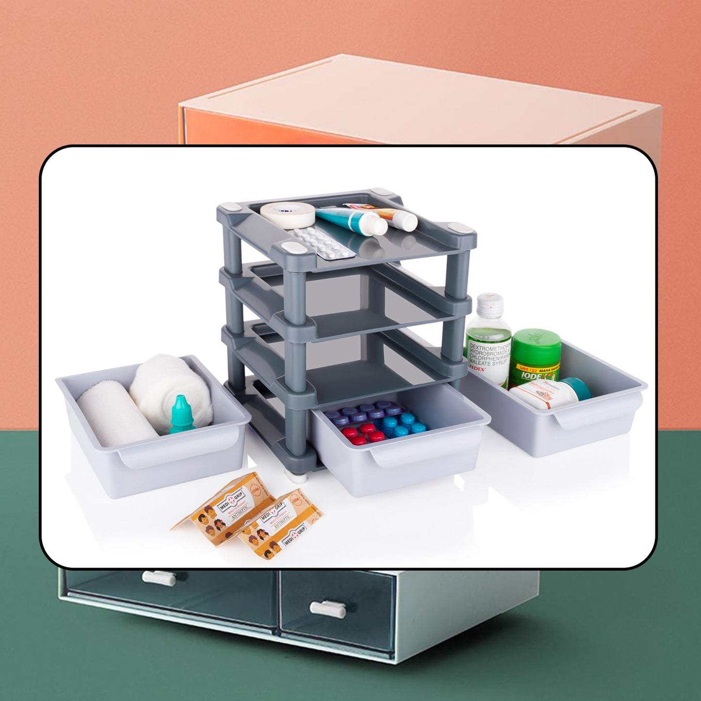 Mini 3-Layer Makeup Storage Drawer – Compact Cosmetic Organizer for Women & Girls (Plastic, 1 Pc)