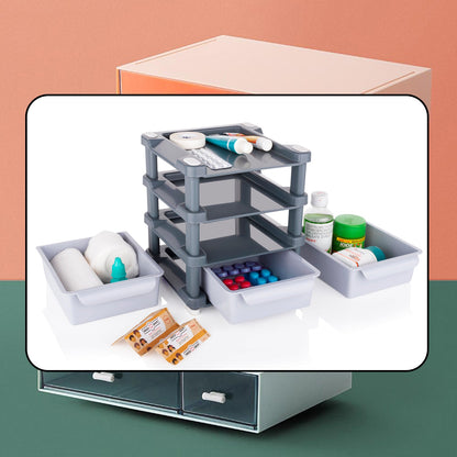 Mini 3-Layer Makeup Storage Drawer – Compact Cosmetic Organizer for Women & Girls (Plastic, 1 Pc)