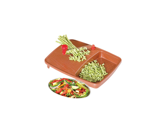 Thick Plastic Kitchen Chopping Board with Handle – Durable Cutting Tray for Vegetables, Fruits & Meat (1 Pc)