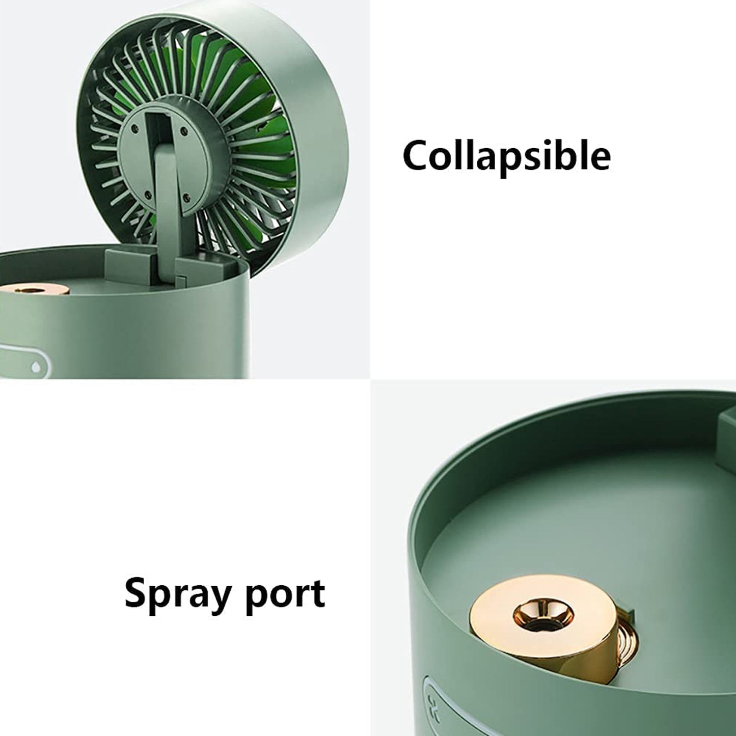 Mini Desktop Cooling Fan with Humidifier & Rotating Spray – USB Air Cooler with Water Tank & Auto Oscillation