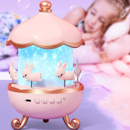 Bunnys Carousel Rotating Led Night Light for kids