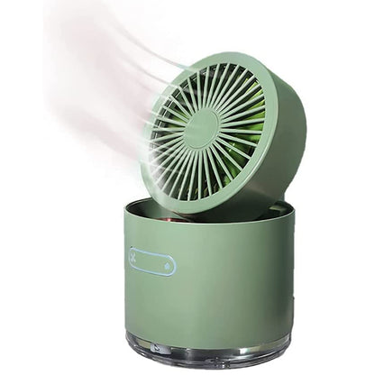 Mini Desktop Cooling Fan with Humidifier & Rotating Spray – USB Air Cooler with Water Tank & Auto Oscillation